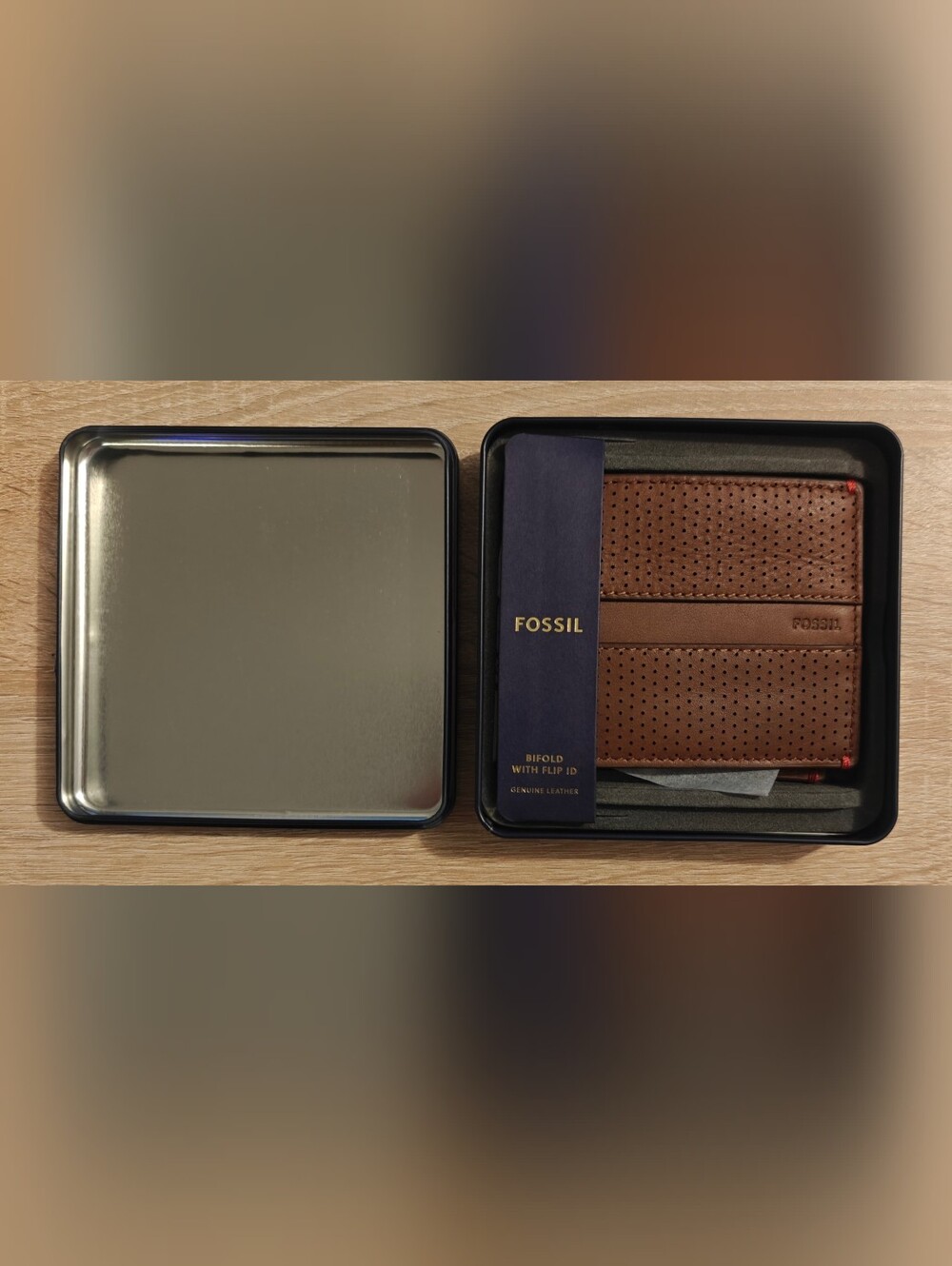 Fossil Sport Tourer Wallet Cognac Brown Leather Bifold RFID